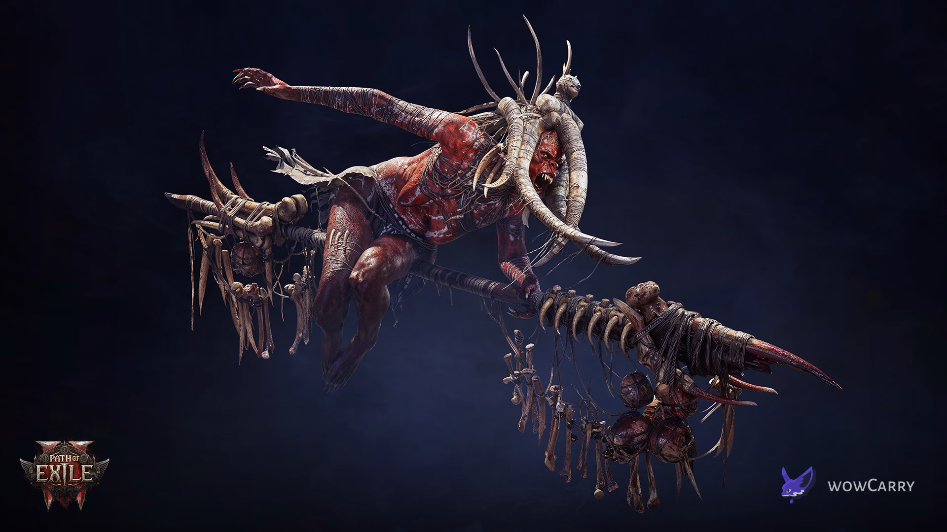 Path of Exile 2 atmospheric character art, official boss wallpaper